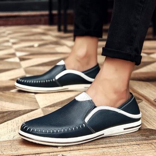 Sneakers for Men Fashion Casual Cowhide Mens Shoes Four Seasons Business Leather Shoes Mens Casual Shoes Sandalias Zapatillas