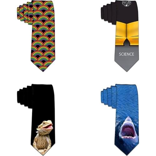 Novelty Neckties 3D Printed Tie For Men High Quality Polyester Tie Necktie Slim Tie For Party Accessories corbatas hombre