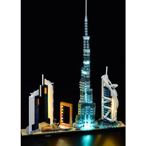 LED Light Kit For 21052 Architecture Dubai Skyline Collection DIY Model Toys Set (Not Included Building Blocks)