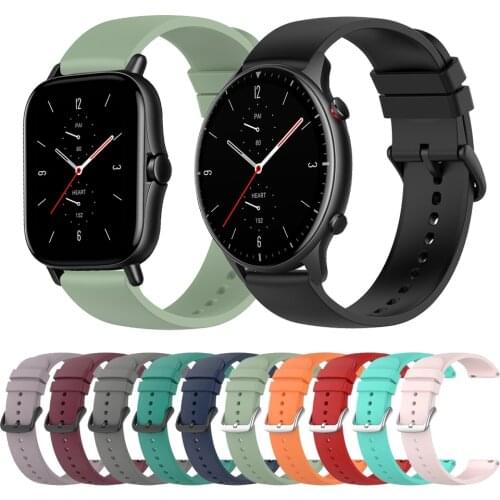20mm 22mm Silicone Sports Strap For Huami Amazfit GTR 2 band For Amazfit Bip U GTS2 Mini GTR 42mm 47mm Bracelet Watchbands