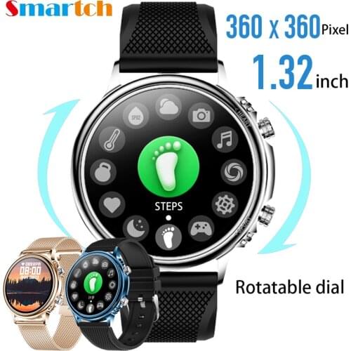 Rotary Dial Smart Watch 13.2 inch 360*360 Pixels Big Screen Smat Watch Men Waterproof Band Heart Rate CF81 Women For Android IOS