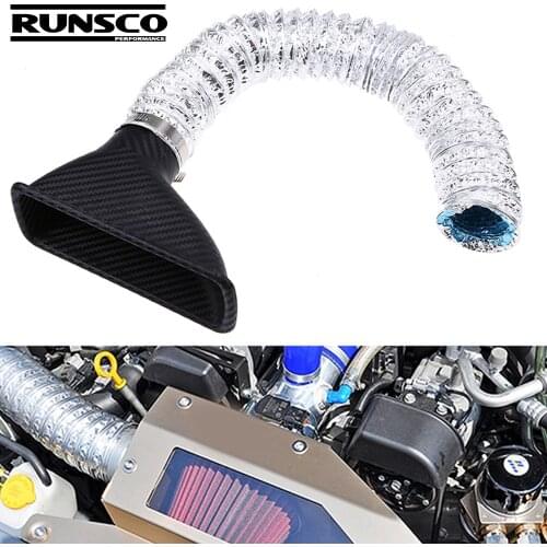 Car Front Bumper Turbo Air Intake Pipe ABS 4.5CM Diameter Square Universal Turbine Inlet Pipe Air Funnel