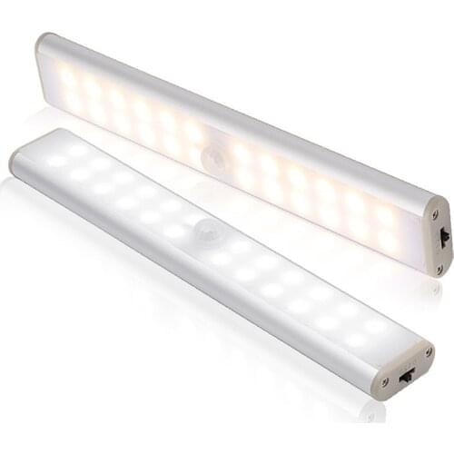 Smart Motion Sensor LED Night Light Wireless Waterproof USB Rechargeable Closet Lamp for Kitchen Bedroom Wardrobe Night Light