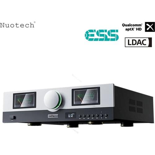 Nuotech A10 Fully Balanced ES9038 Power Amplifier 500W Fever HiFi Decoder & Amplifier Bluetooth 5.0 with UV Meter Remote Control