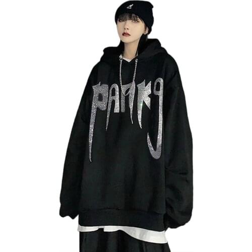 Hip Hop Mens and Womens Loose Letter Printed Sweater Pullover Winter Street Style Long Round Neck Tees Sleeve Hoodie HD026