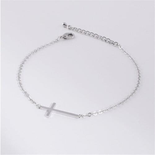 Sideways Cross Bracelet Gold/Silver Plated for women simple tiny fashion jewelry