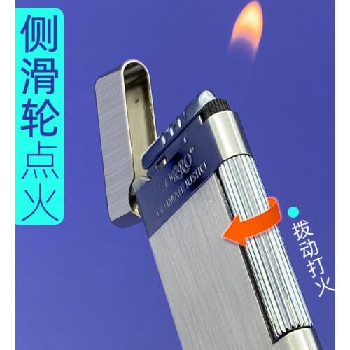 Zorro Side Slider Inclined Fire Lightweight Compact Lady Gas Ultra-thin Inflatable Lighter Gift