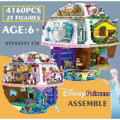 New 4160PCS Disney Princess Scenes Frozen Elsa Figures Ideas Death Star Space Wars Friends Building Block Brick Toy Girls Gift