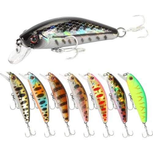 5.5cm 6.3g Minnow Fishing Lure Jerkbait Perch Pesca Sinking 3D Eyes Wobbler Crankbait Hard Bait Deep Artificial Bait