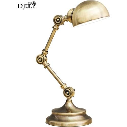 American loft industrial table lamps metal lampshade vintage study desk reading lights retro led mechanical bedroom bedside lamp