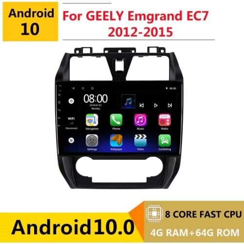 2 din 8 core android 10 car radio auto stereo for geely emgrand ec7 2012 2013 2014 2015 navigation GPS DVD Multimedia Player