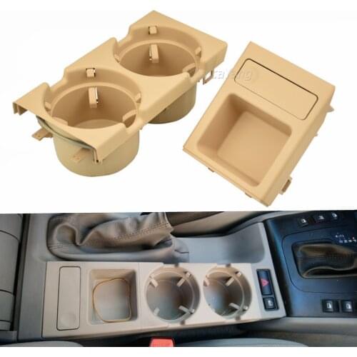 Double Hole Car Vehicle Front Center Console Storage Box Coin + Cup Holder for BMW E46 3SERIES 1999-2006 51168217957