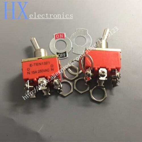 Free shipping 2PCS 15A 250VAC 6PIN ON-ON E-TEN1321 Toggle switch Rocker switch power