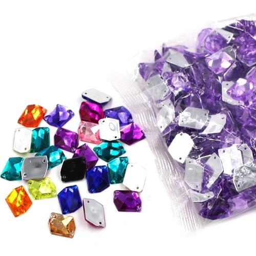 Big Bag Wholesale 14x17mm 17x22mm Ice shape Acrylic Flatback Sew Rhinestone DIY clothing crafts