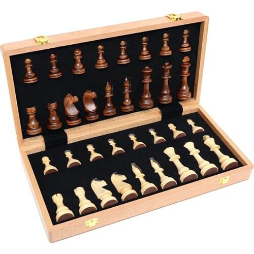 Large 18''x 18'' Folding International Chess Set for Adults Kid Family Games