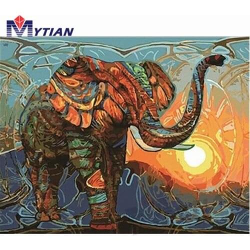 Colorful Elephant,Sunset,Diamond Painting Art Kits,MYTIAN 5D DIY Diamond Embroidery Mosaic Painting Cross Stitch For Gift Decor