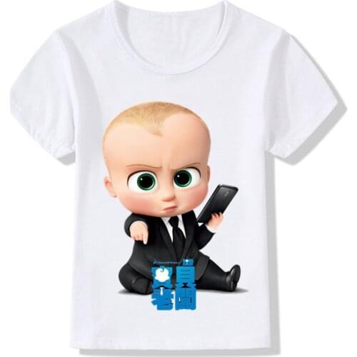 Unisex Kids Tshirt 2-14 Years Children The Boss Print Funny Baby T shirt Boys Girls Cartoon Short Sleeve Summer Fashion Tops Tee