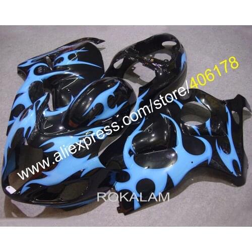 For Suzuki Hayabusa GSXR1300 99-07 GSX-R1300 1999-2007 Blue Flame Aftermarket Fairing Kit (Injection Molding)