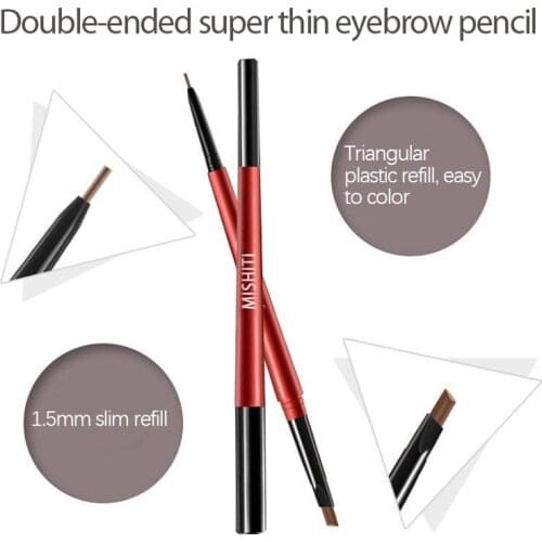 Double-headed Eyebrow Pencil Natural Waterproof Rotating Automatic Eye Brow Pencil Cosmetic Eyebrow Enhancers Shaping Liner Pen