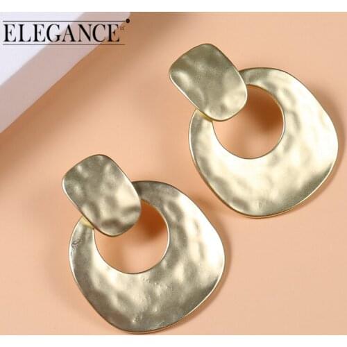 Elegance11 Geometric Metal Earrings Gold Pendant Jewelry 4 Color Frosted Earrings Night Shining Earrings Gifts for Girlfriend