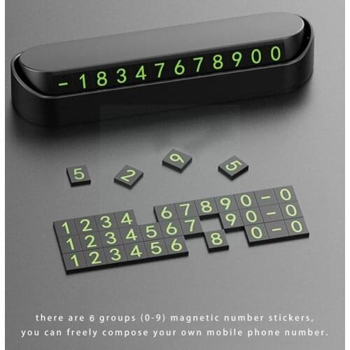 Car Temporary Parking Phone Number In The Car for Tesla Car Car Auto Flip Accessories Magnet Parking Numbers Model Telephon V0U1