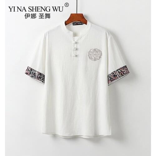 Summer Chinese Style Large Size M-9XL Mens Casual Loose V-neck White Short Sleeve T-Shirt Man T-shirts Tops 5XL 6XL 7XL 8XL 9XL