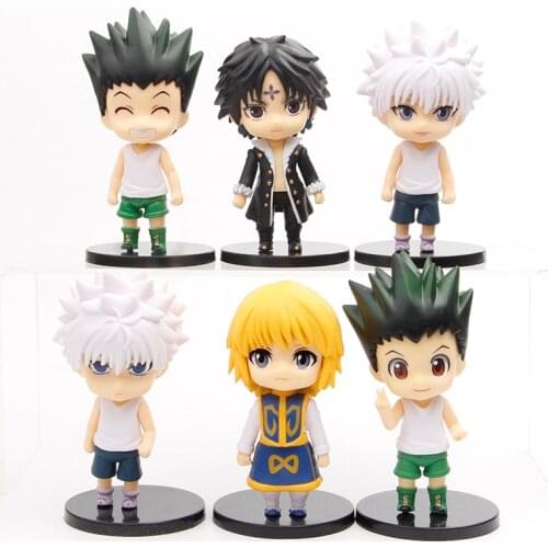 Hunter x Huner Gon Freecss Killua Zoldyck Kurapika Kulolo lushilufelu PVC Figures Toys 6pcs/set