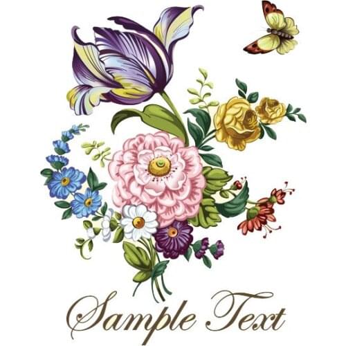 Beautiful Flowers Patch Iron On Transfers For Clothing Thermo Stickers Heat Transfer Sticker Applique On Clothes Accessories Diy