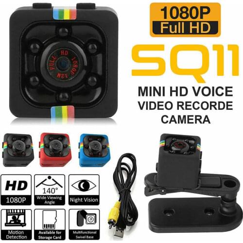 SQ11 Mini HD Camera Wireless 1080P Home Security Night Vision Motion Detection Black