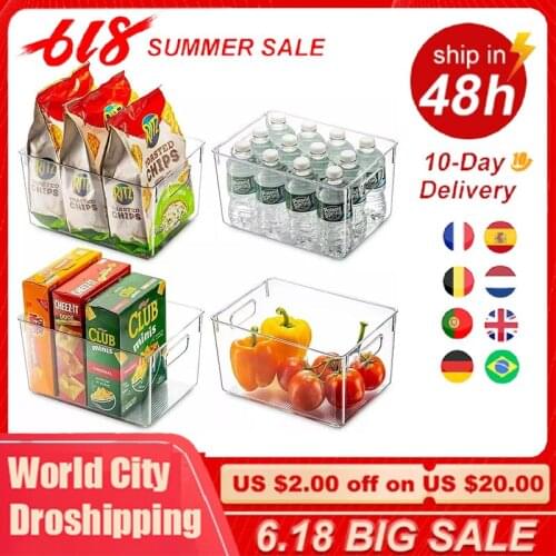 Fridge Organizer Drawer Basket Pantry Food Storage Fresh Spacer Layer Storage Rack Fruits Vegetables Snack Boxes Kitchen Tools