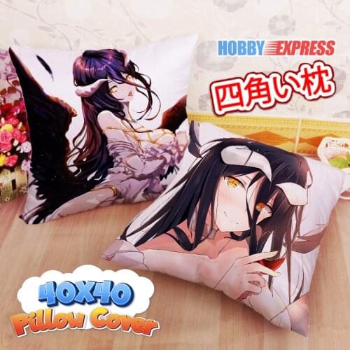 Hobby Express Albedo Overlord 40x40cm Square Anime Dakimakura Throw Pillow Cover FBZ624