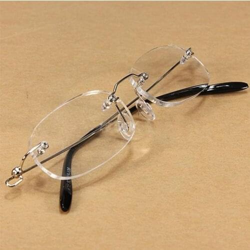 Women Fashion Rimless Presbyopic Reading Glasses Men Transparent Spectacles +100 +200 +300 R029
