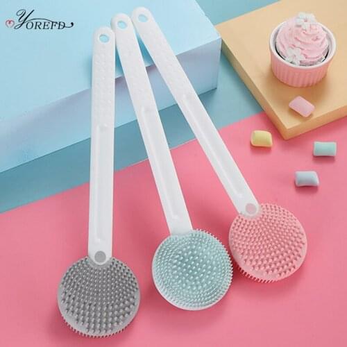 OYOREFD Long Handle Silicone Body Scrubber Massage Back Scrubber Bathroom SPA Exfoliation Cleaning Body Brush Shower Brush