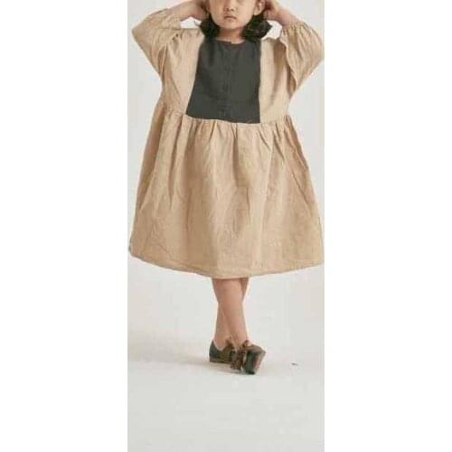Toddler Girls Dress Spring Autumn Casual Long Sleeve Kids Dresses for Girl 2 3 4 5 6 Y Baby Kids Clothing Retro Loose Baby Dress