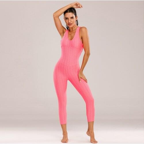 Multicolor Halter Jumpsuit Honeycomb Sports Pants Workout Clothes For Womens Yoga Fitness Leggings Women Mujer Cotton