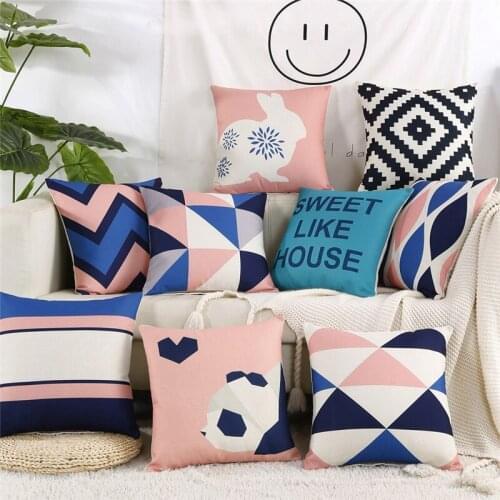 Pink Geometric Pillowcase Sofa Car Decorative Cushion Covers Pillow Cover Soft Throw Pillows Home Decor 45*45cm