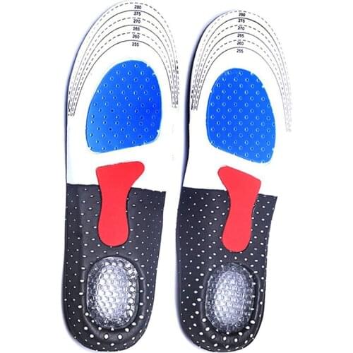 USHINE Sport Running Silicone Gel Shoe Insoles for Foot Men Women Sole Orthopedic Pad Massaging Shock Absorption Arch