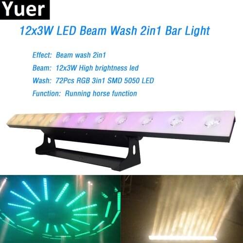 Free shipping 12x3W led wall wash light beam wash 2in1 Party Wedding Events Lighting DMX512 disco light stage effect lighting