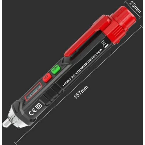 HT100 Voltage Tester Pen Intelligent Non-contact Pen Alarm AC Voltage Detector Dual Sensitivity Tester Sensor with Flashlight