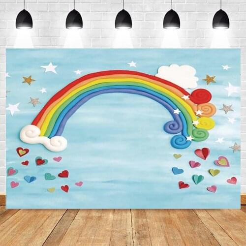 Yeele Blue Sky Rainbo Cloud Star Newborn Baby Shower Birthday Background Backdrop Photography For Photo Studio Vinyl Photocall