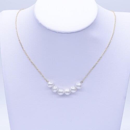 100% real 18k AU750 gold Smile Chain Clavicle pearls Necklace For Women girls children lover Fashion jewelry smile face design