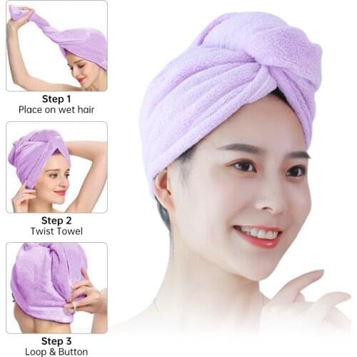 1PC Microfiber Bath Towel Hair Dry Quick Drying Lady Bath Towel Soft Shower For Woman Man Turban Head Wrap Bathing Tools