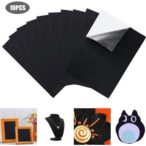 10pcs Velvet Velvet Convenient Self-adhesive Flocking Cloth Self-adhesive Counter Cloth Display Pad Cloth Crafts Jewelry Box Lin