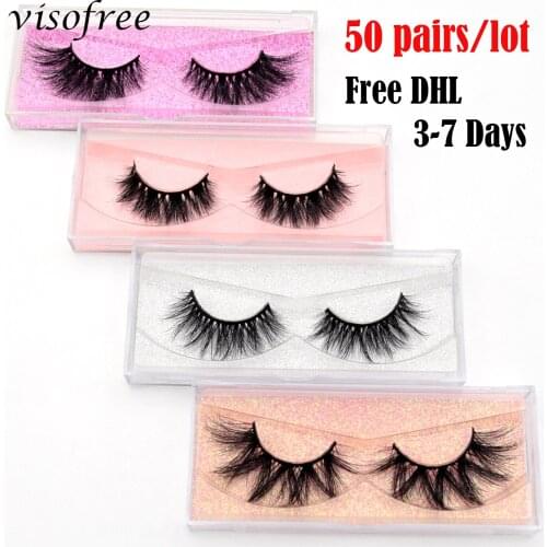 50 Pairs Free DHL Visofree 5D Mink Eyelashes 100% Cruelty Free 3D Mink Lashes Reusable Natural Eyelashes Makeup False Eyelashes