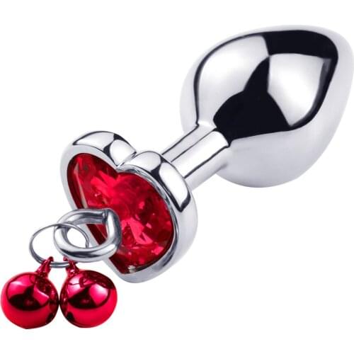 New small size Metal Anal beads butt plug jewelry crystal bell rings insert dildo insert gay Sex toys for men women