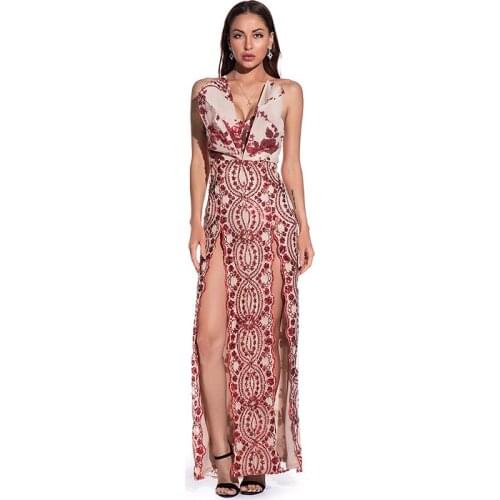 BAZIIINGAAA Beach Evening Dresses Long Woman Gown 2021 Sequins Vestidos de discoteca Parties Sexy Clubbing Prom Party Gowns