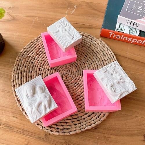 Bible handmade soap silicone mold eve stole forbidden fruit aromatherapy plaster mold candle mold Christ Eve, virgin Mary son
