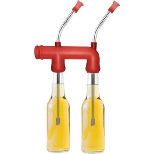 Double Beer Snorkel Bottle Dispenser Drinking Beer Bongs Double Snorkel Drinking Beer Bar Tools Festivals Party Dispenser