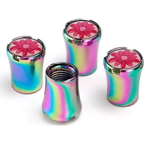 4pcs/Lot Flower Car Tire Valve Caps For BMW X1 X3 X4 X5 X6 X7 E90 E60 E36 E93 Wheel Tires Air Dust Waterproof Screw Airtight Cap