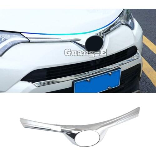 For Toyota RAV4 2016 2017 2018 ABS Chrome Car Racing Grills Front Grill Grille Cover Protective Trim Auto engine Stick 1pcs